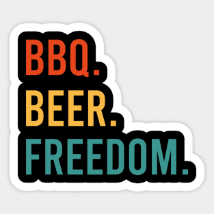 BBQ Beer Freedom Sticker